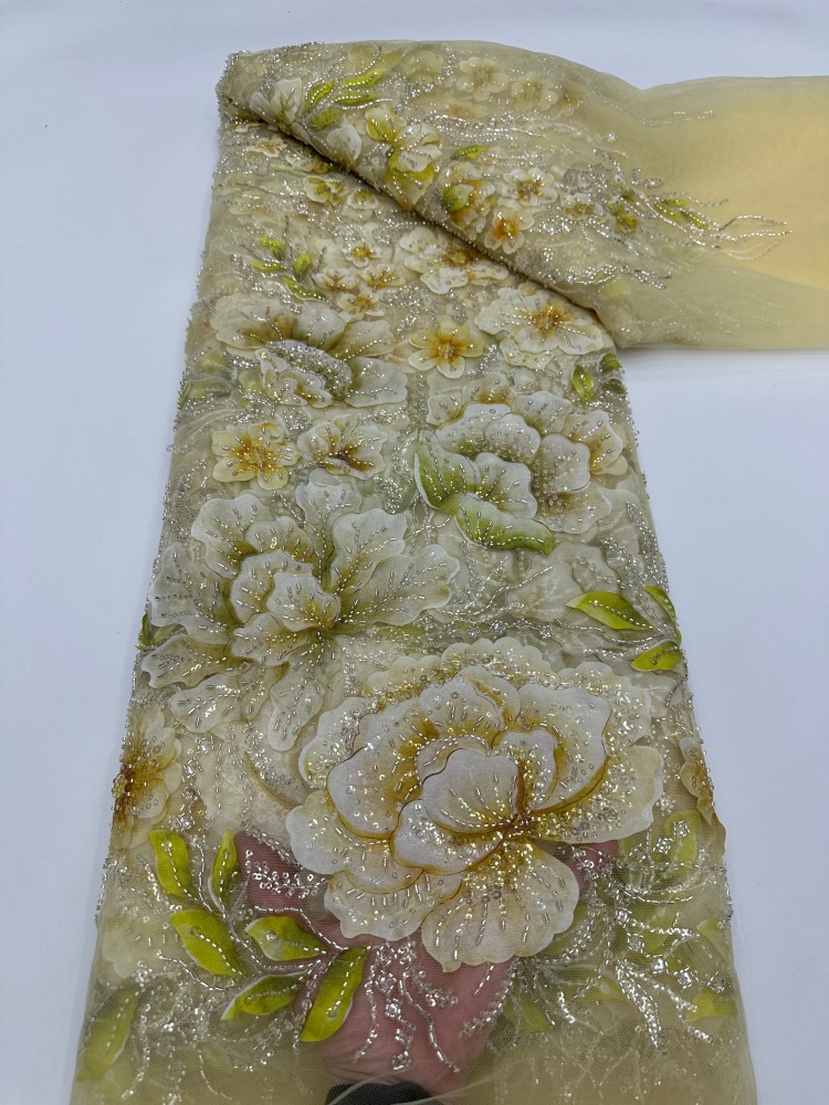 French Mesh Beaded Lace Fabric - Glitter Tablecloth recension och pris