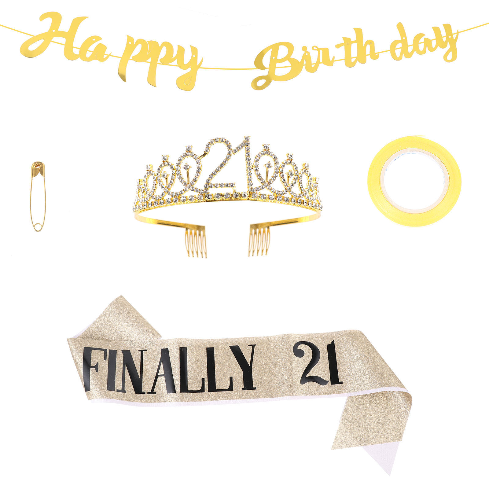 1Set Birthday Crown Glitter Ba - Birthday Sash Glitter recension och pris