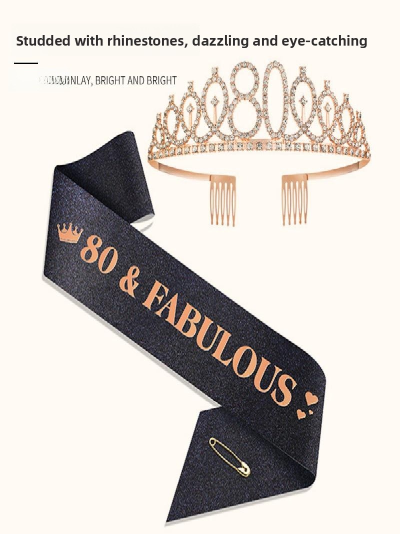 Champagne Gold Sparkle Crown S - Birthday Sash Glitter recension och pris