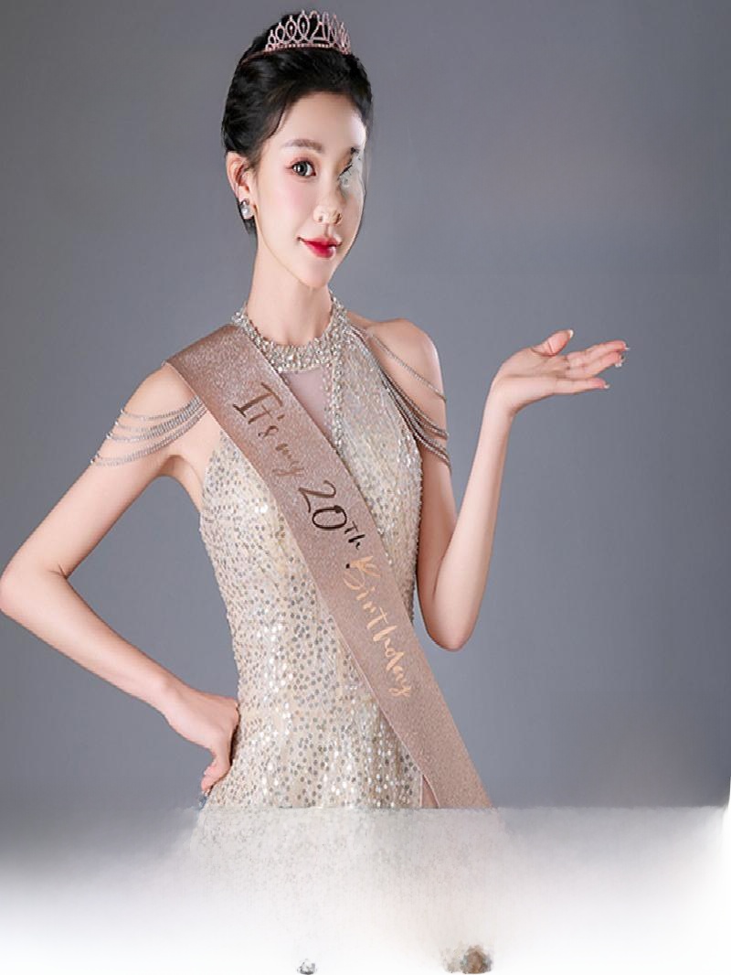 Champagne Gold Sparkle Crown S - Birthday Sash Glitter recension och pris