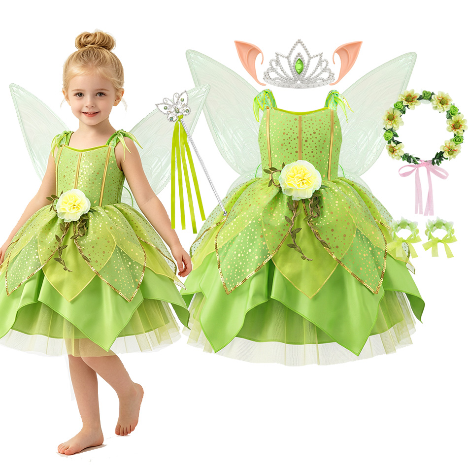 Girls Green Flower Fairy Elf D - Glitter Tablecloth recension och pris