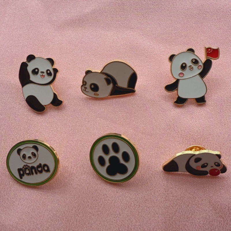6pcs Cartoon China Panda Badge - Event Supplies recension och pris
