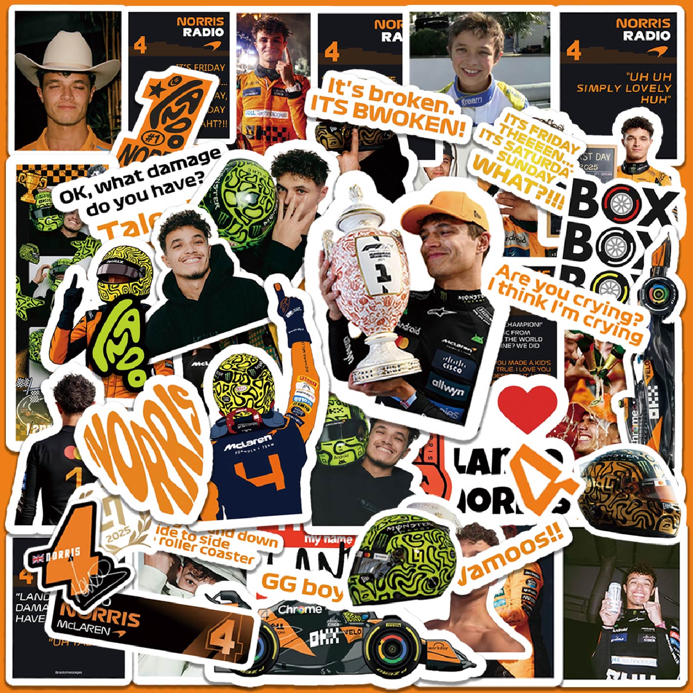 5-6 Sheets F1 Stickers, Norris - Supply Event recension och pris
