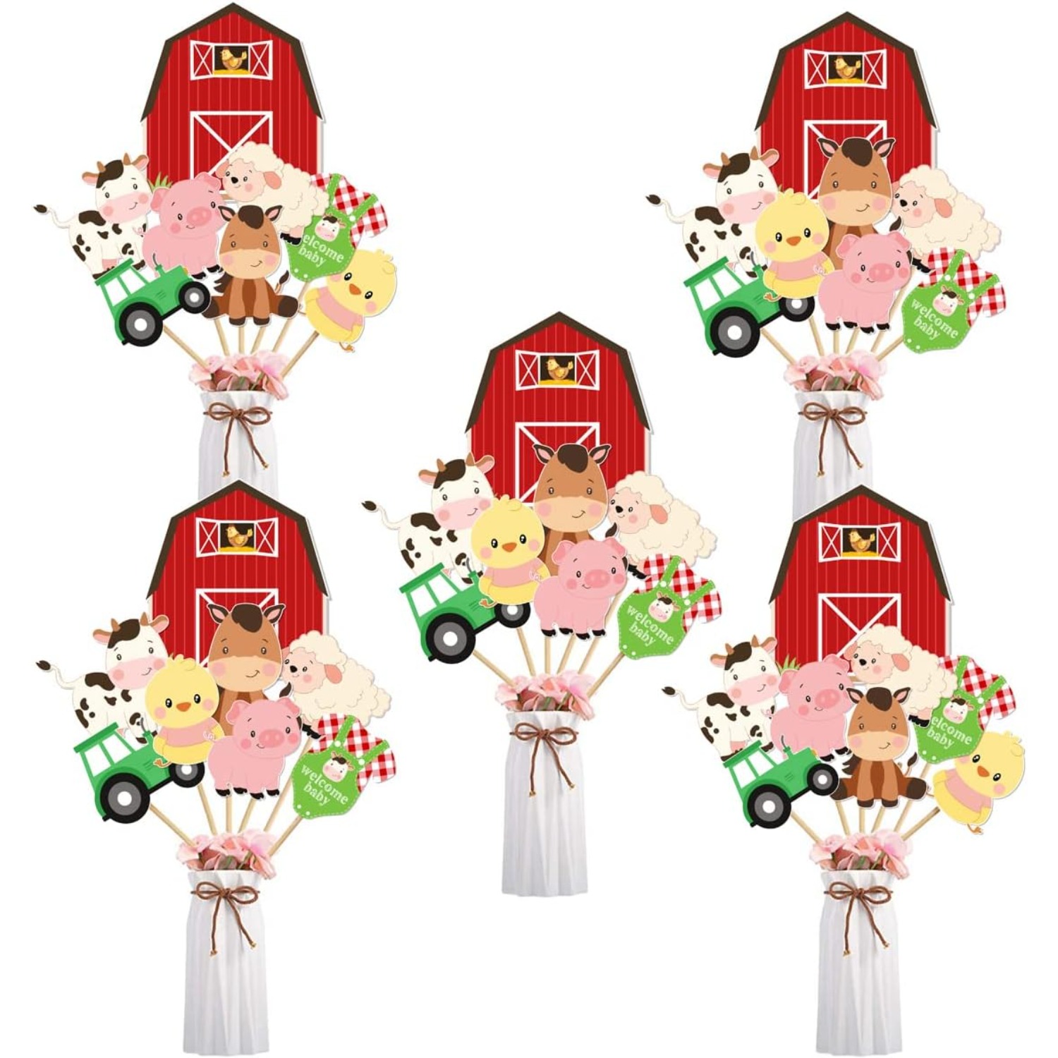 Farm Animal Baby Shower Center - Centerpiece Stick recension och pris