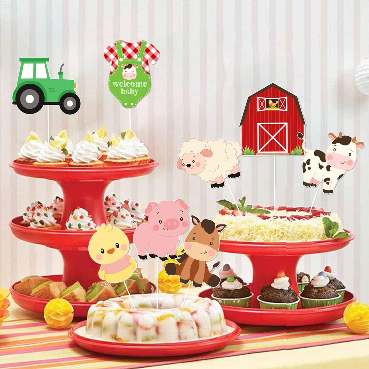 Farm Animal Baby Shower Center - Centerpiece Stick recension och pris