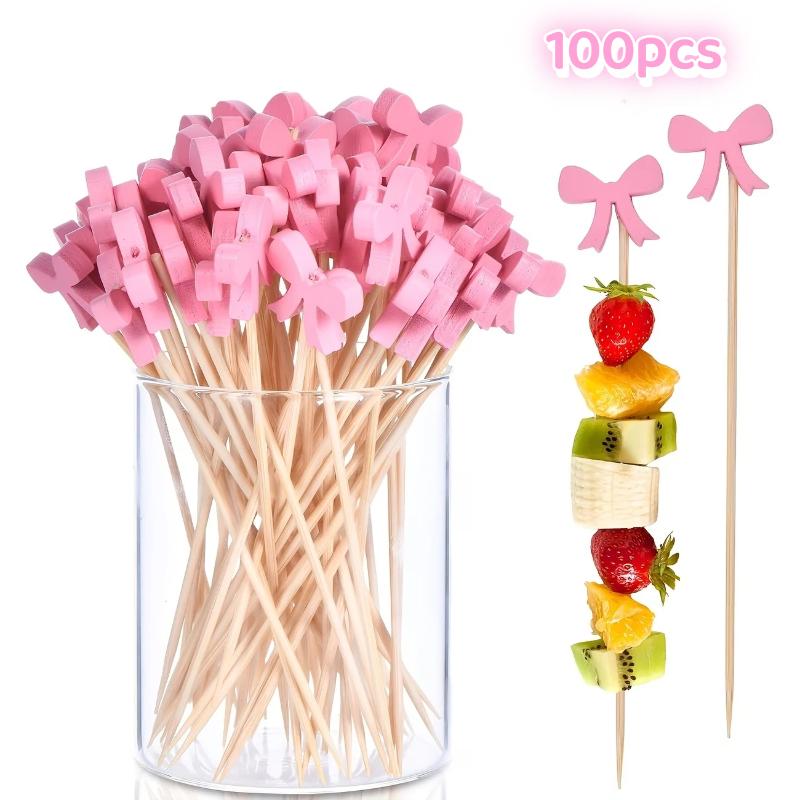 Wooden Bow Cocktail Picks 100P - Centerpiece Stick recension och pris