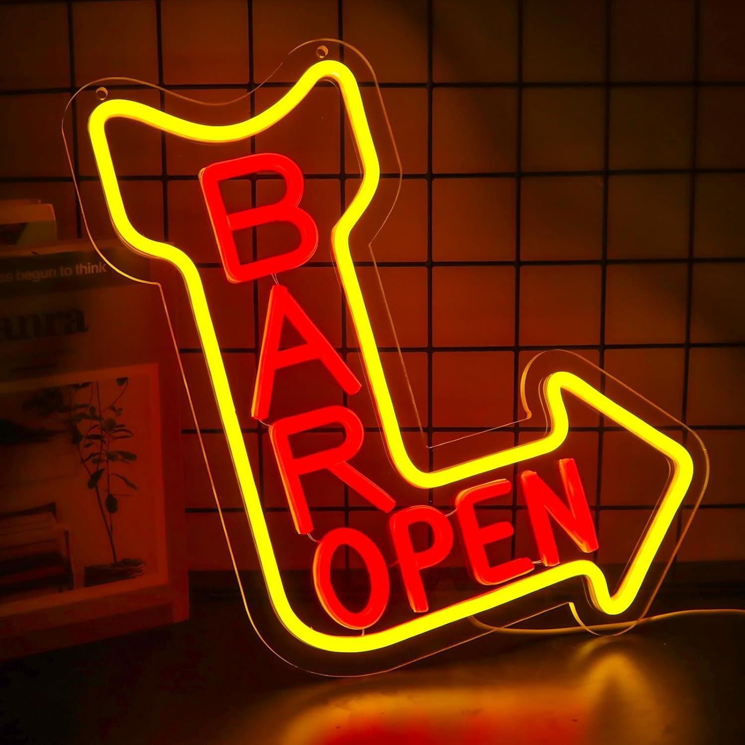 Bar Open Neon Sign Open USB Di - Neon Sign Party recension och pris