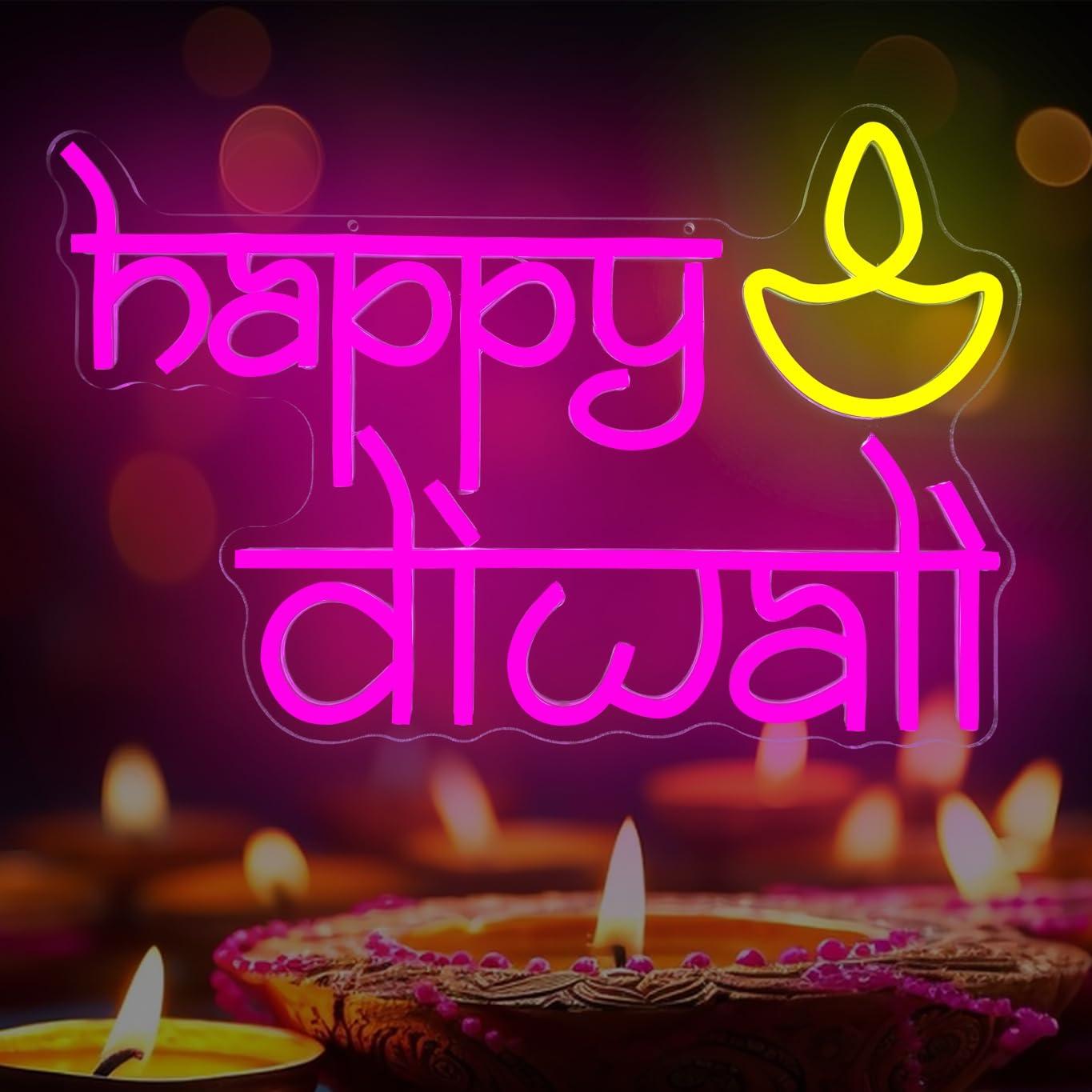 Happy Diwali Neon Sign USB Pow - Neon Sign Party recension och pris