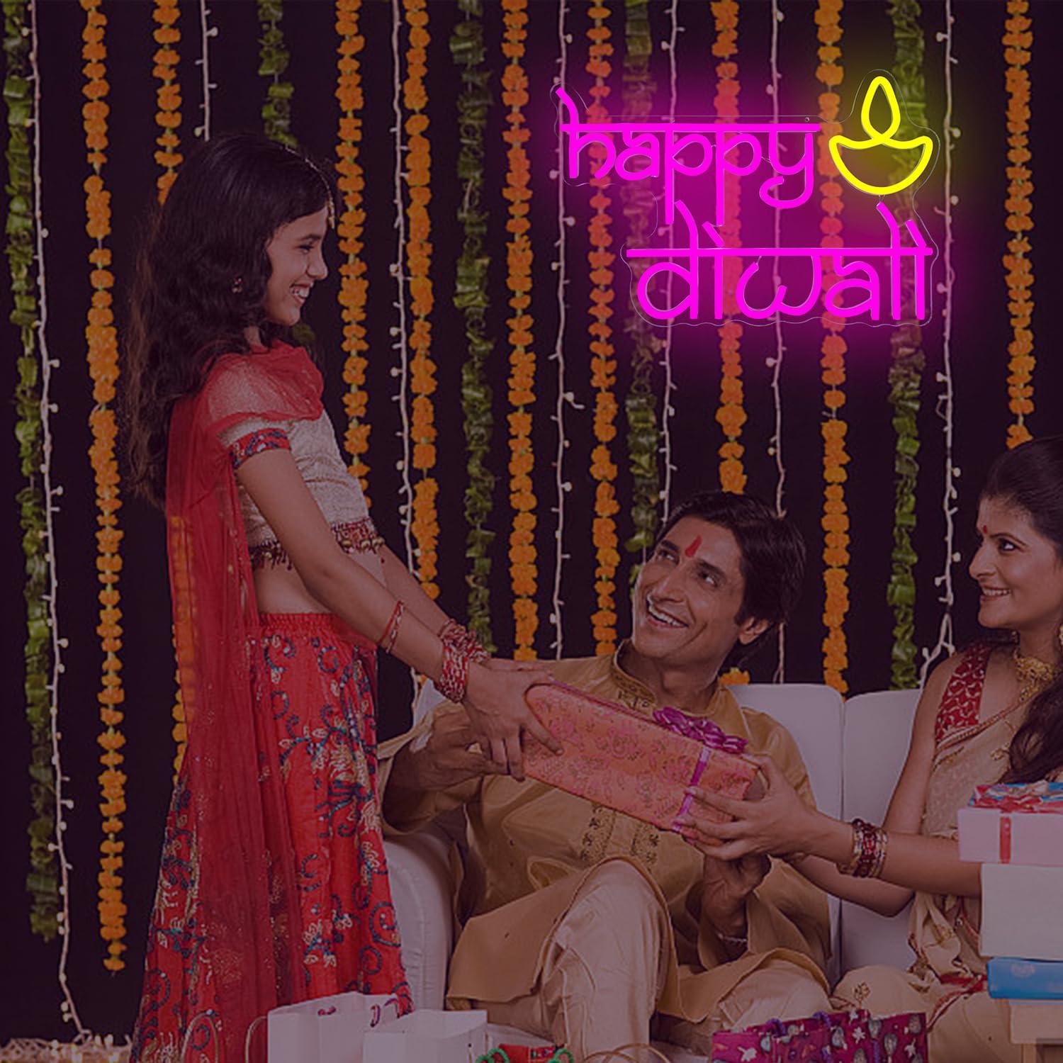 Happy Diwali Neon Sign USB Pow - Neon Sign Party recension och pris