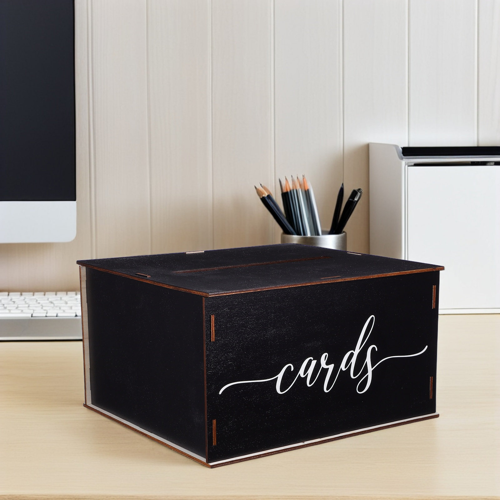 Wooden Card Box Wedding Rustic - Event Party Box recension och pris