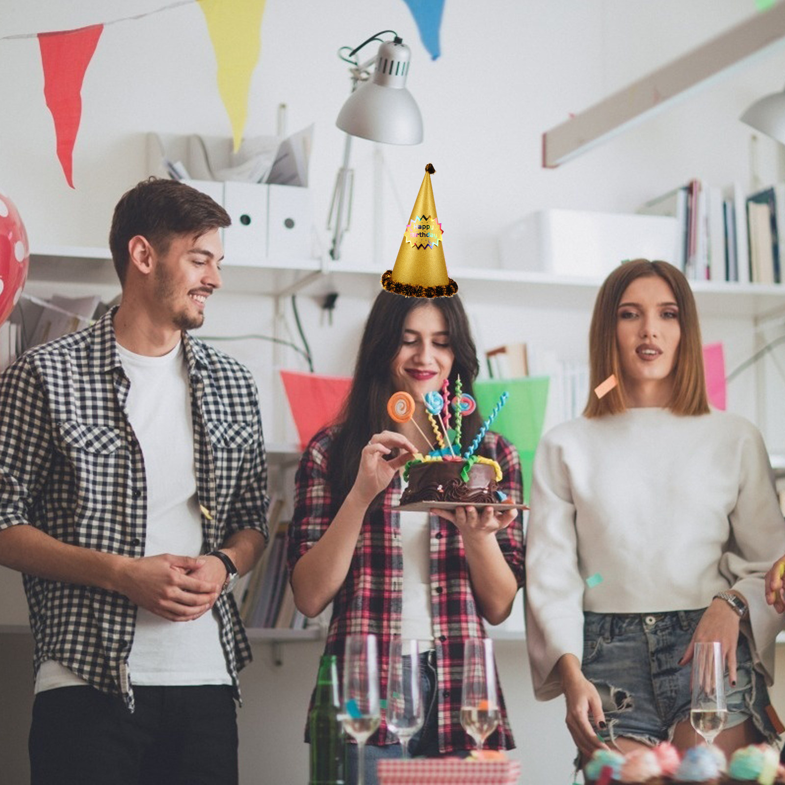 Golden Cone Shaped Party Hat B - Party Hat Cone recension och pris