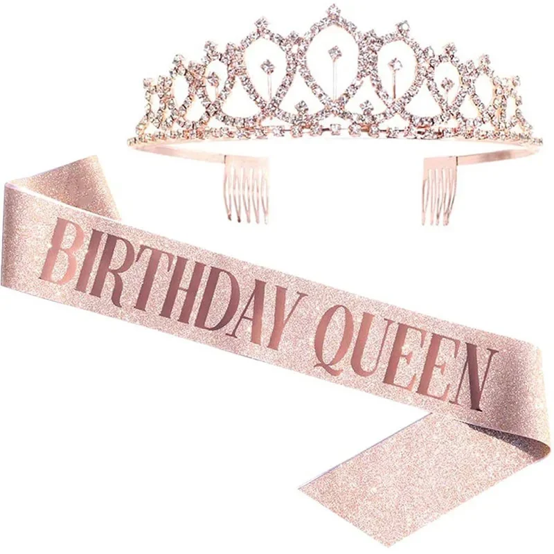 Birthday Queen Crown Girl Wome - Birthday Sash Glitter recension och pris