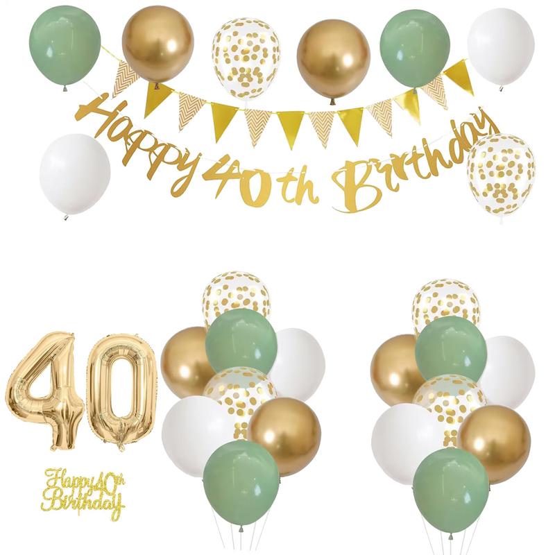 28 Pcs Birthday Decoration Set - Party Banner Gold recension och pris