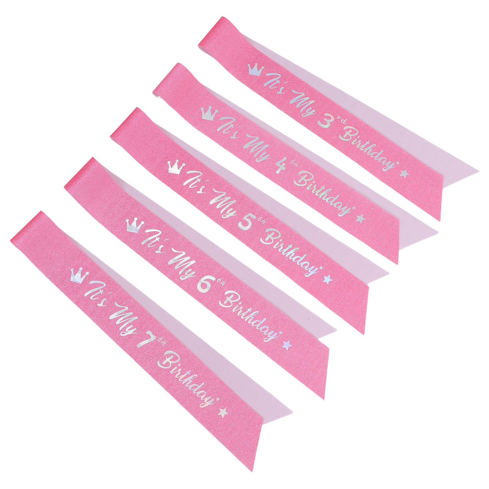 5Pcs Glitter Happy Birthday Sa - Birthday Sash Glitter recension och pris