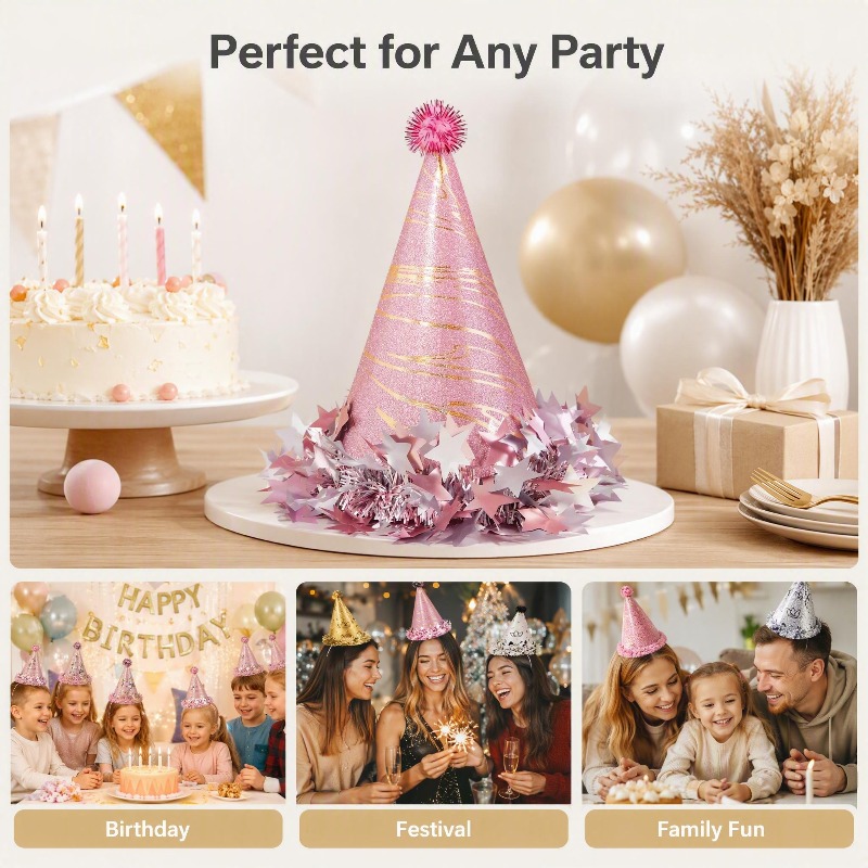 Ins Style Birthday Party Sequi - Party Hat Cone recension och pris