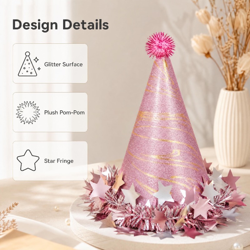 Ins Style Birthday Party Sequi - Party Hat Cone recension och pris