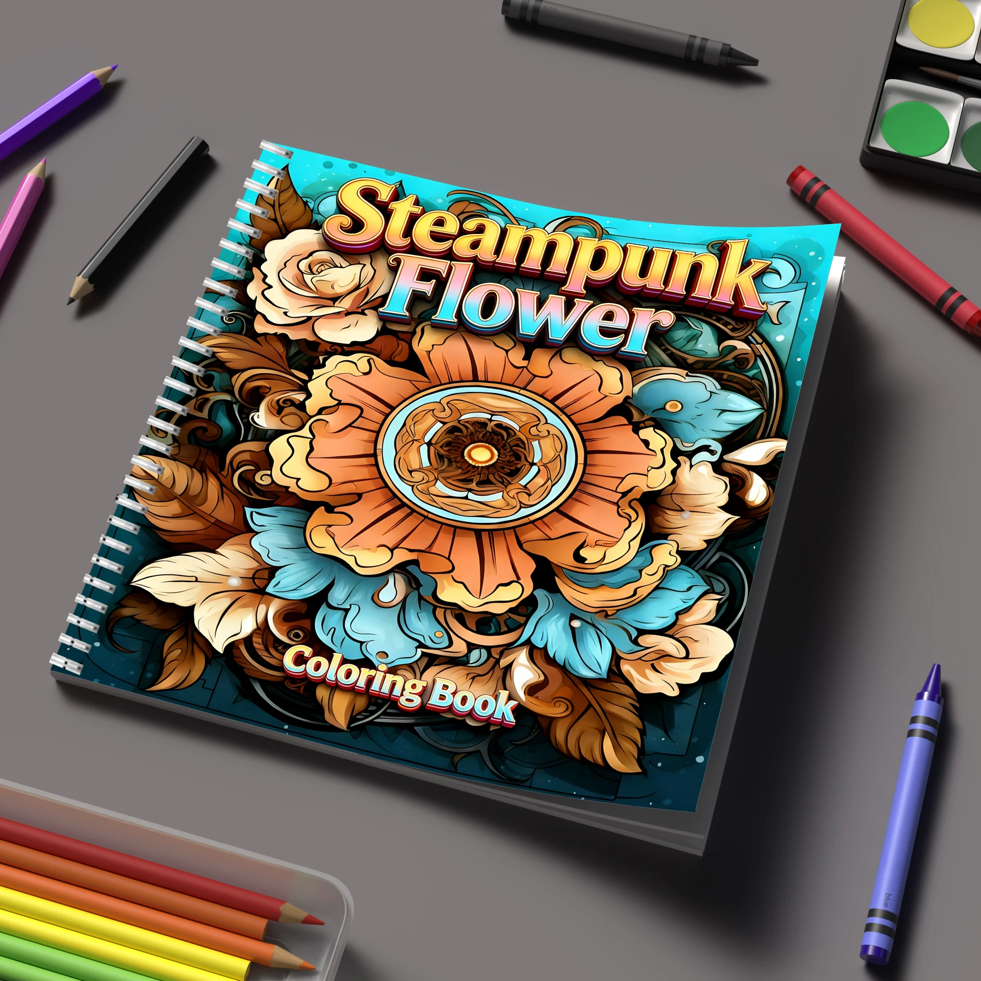 Coloring Book Steampunk Flower - Event Supplies recension och pris