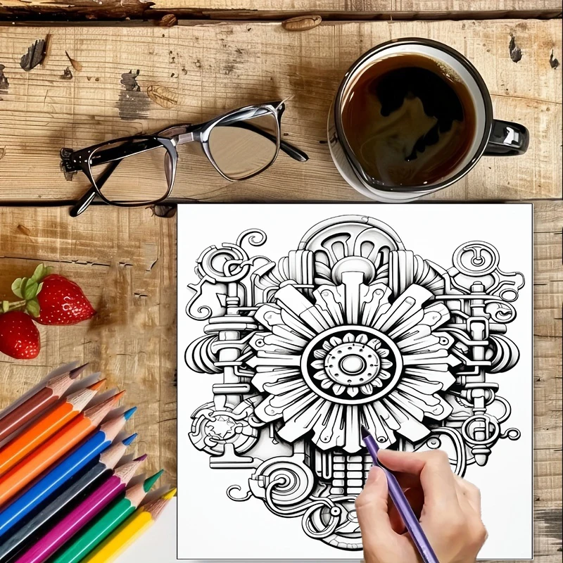Coloring Book Steampunk Flower - Event Supplies recension och pris