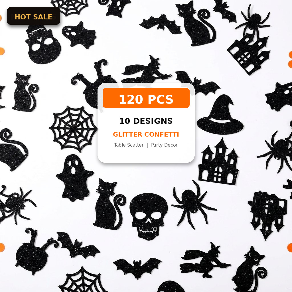 Halloween Confetti 120Pcs Glit - Papercraft Supply Confetti recension och pris
