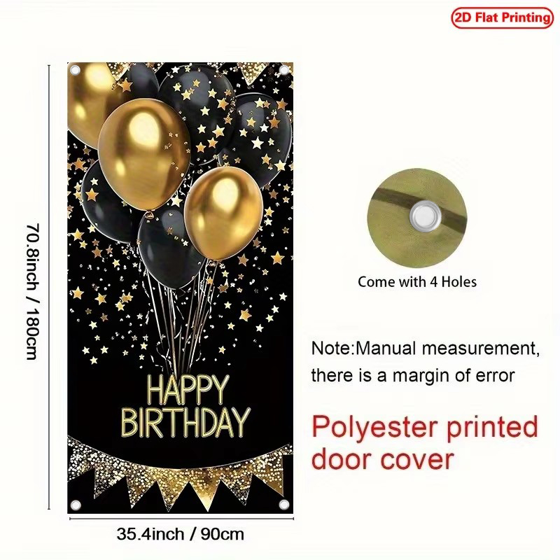 2D Door Banner, 1 Elegant Blac - Party Banner Gold recension och pris